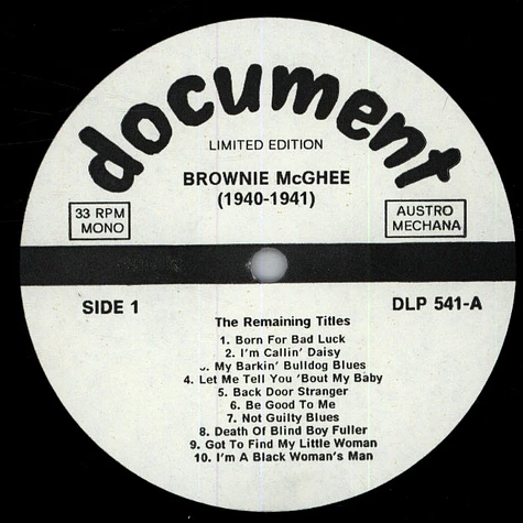 Brownie McGhee - (1940-1941): The Remaining Titles