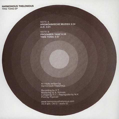 Harmonious Thelonious - Ting Tong EP