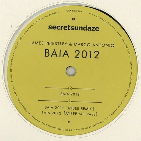 James Priestley & Marco Antonio - Baia 2012 Aybee Remix