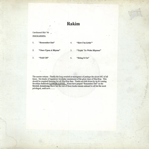 Rakim - Unreleased Shit '96