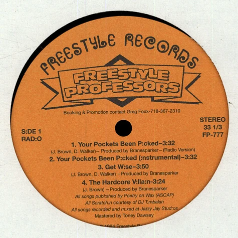 Freestyle Professors - Your Pockets Been Picked / Down With The Freestyle Professors