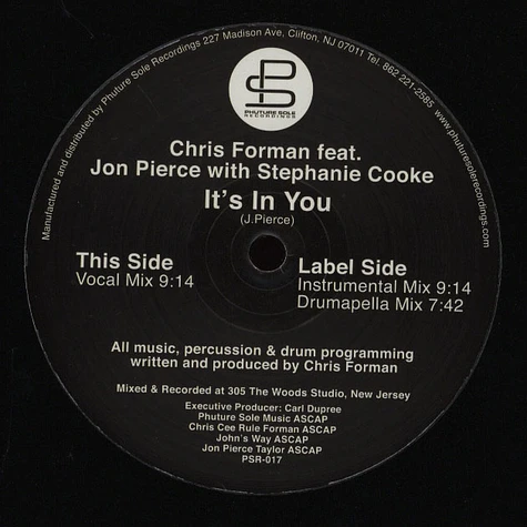 Chris Forman - It's In You Feat. Jon Pierce & Stephanie Cooke