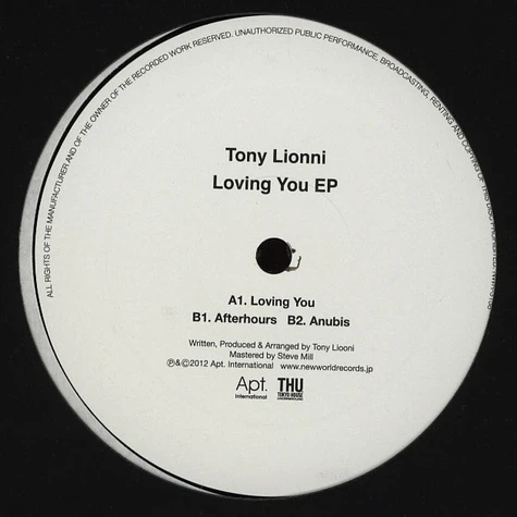 Tony Lionni - Loving You EP