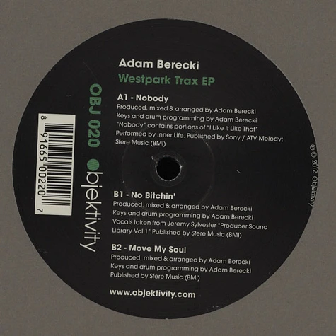 Adam Berecki - Westpark Trax EP