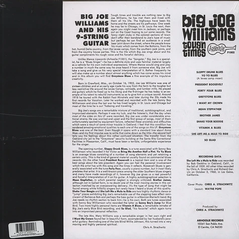 Big Joe Williams - Tough Times