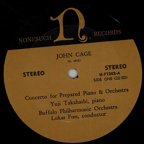John Cage / Lukas Foss - Concerto For Prepared Piano & Orchestra / Baroque Variations