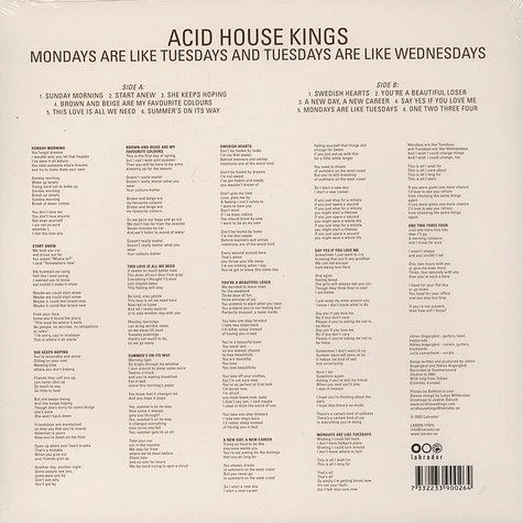 Acid House Kings - Mondays Are Like Tuesdays & Tuesdays Are Like Wednesdays
