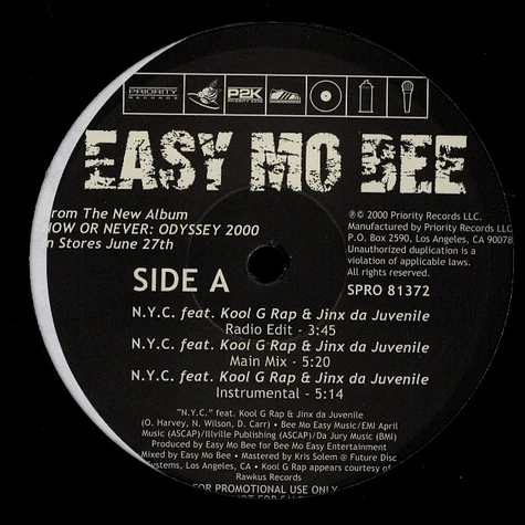 Easy Mo Bee - N.Y.C. / Let's Make A Toast