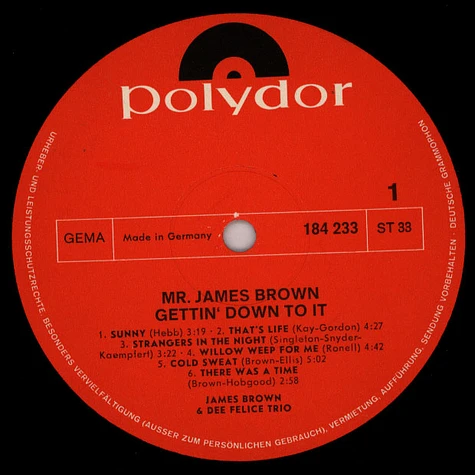 James Brown & Dee Felice Trio - Gettin' Down To It