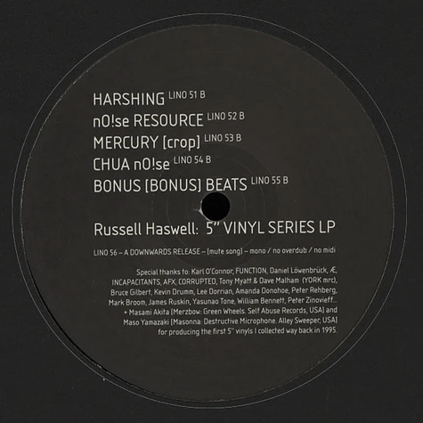Russell Haswell - 5" Vinyl Series LP