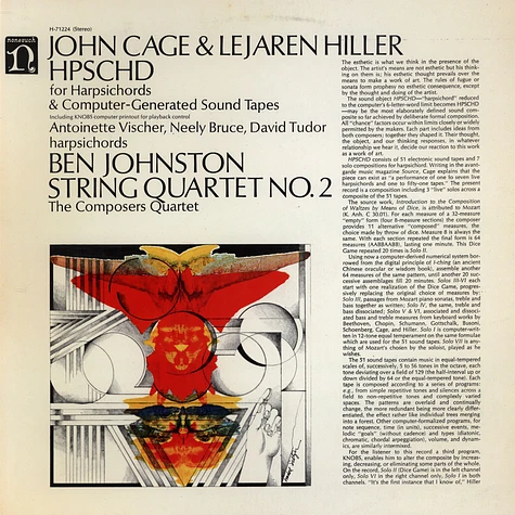 John Cage & Lejaren Hiller / Ben Johnston - HPSCHD / String Quartet No. 2