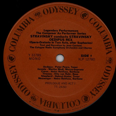 Igor Stravinsky, Jean Cocteau, Kölner Rundfunk-Sinfonie-Orchester And Kölner Rundfunkchor - Stravinsky Conducts Stravinsky - Oedipus Rex
