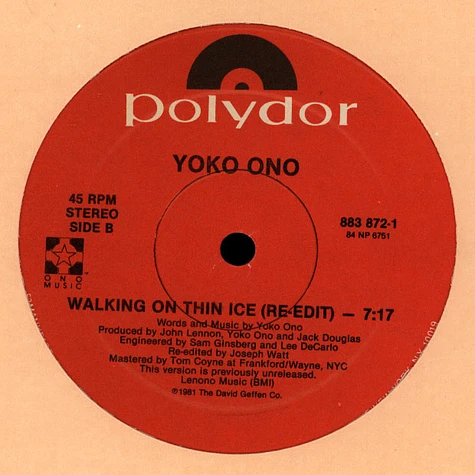Yoko Ono - Cape Clear (Remix) / Walking On Thin Ice (Re Edit)