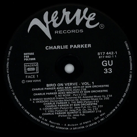 Charlie Parker - Bird On Verve - Volume 1