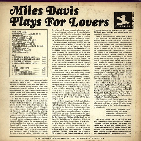 Miles Davis - Plays For Lovers