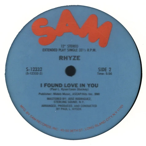 Rhyze - Just How Sweet Is Your Love