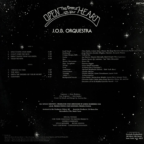 J.O.B. Orquesta - Open the doors to your heart