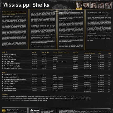 Mississippi Sheiks - Complete Recorded Works in Chronological Order Volume 1