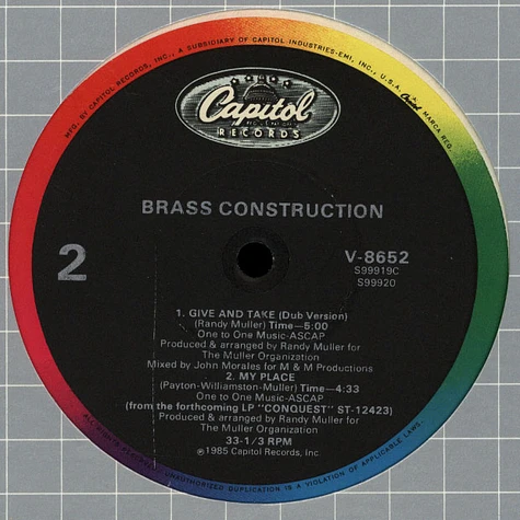Brass Construction - Give And Take