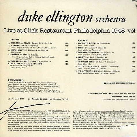 Duke Ellington And His Orchestra - Live At Click Restaurant Philadelphia 1949 - Vol. 2