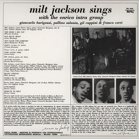 Milt Jackson - Sings With The Enrico Intra Group