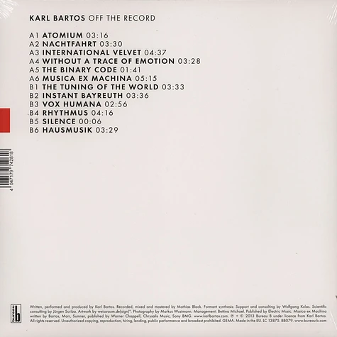 Karl Bartos - Off The Record