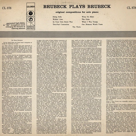 Dave Brubeck - Brubeck Plays Brubeck