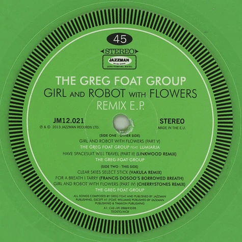 The Greg Foat Group - Girl & Robot Remix EP