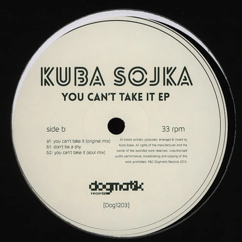 Kuba Sojka - You Can't Take It EP