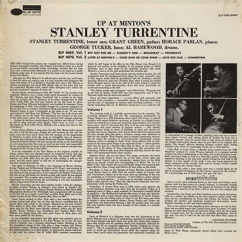 Stanley Turrentine - Up At "Minton's", Vol. 1