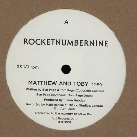 Rocketnumbernine - Matthew & Toby Four Tet Remix