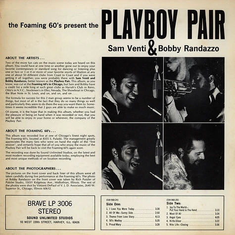 Sam Venti and Bobby Randazzo - The Playboy Pair Live