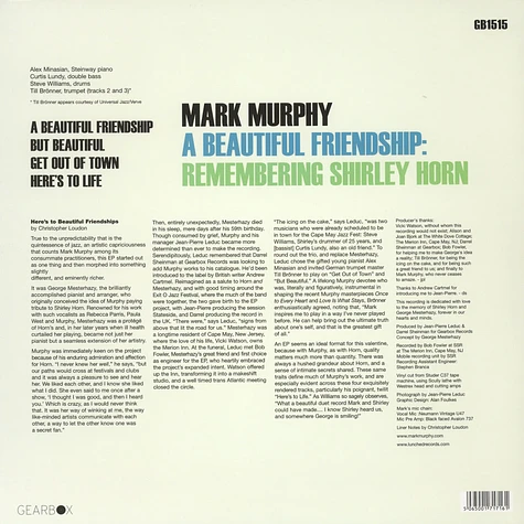 Mark Murphy - A Beautiful Friendship: Remembering Shirley Horn