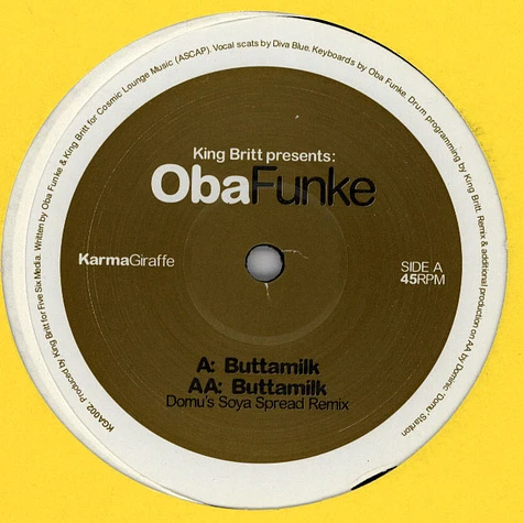 King Britt Presents Oba Funke - Buttamilk
