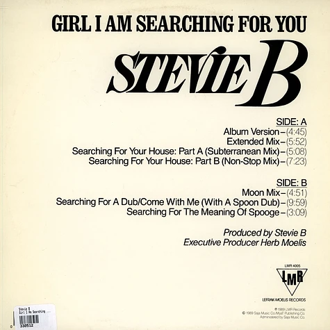 Stevie B - Girl I Am Searching For You