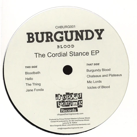 Burgundy Blood - The Cordial Stance EP