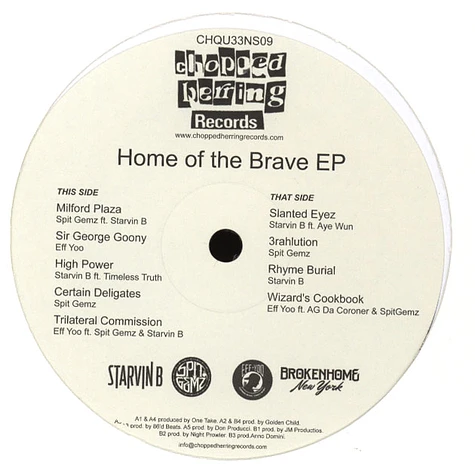 Spit Gemz, Starvin B & Eff Yoo - Home Of The Brave EP