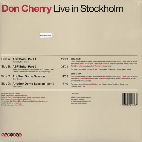 Don Cherry - Don Cherry Live In Stockholm