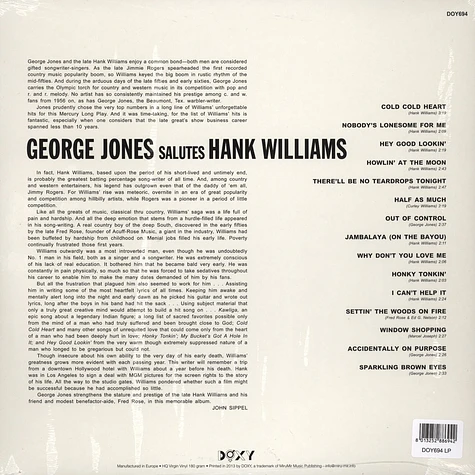 George Jones - Salutes Hank Williams