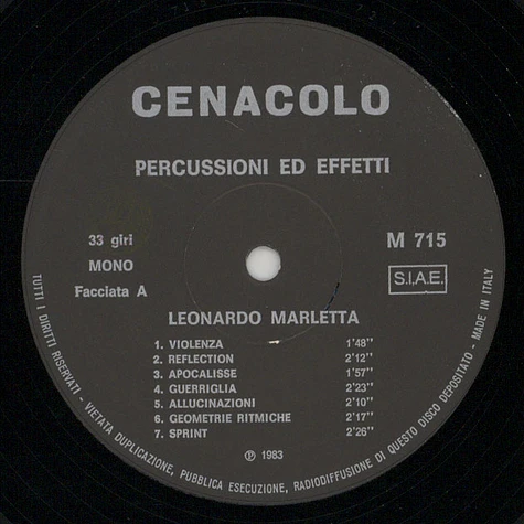Leonardo Marletta - Percussioni Ed Effetti