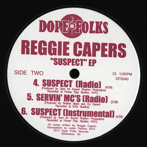 Reggie Capers - Suspect EP