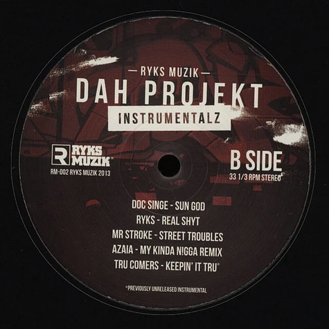 Ryks Muzik - Dah Projekt Instrumentalz