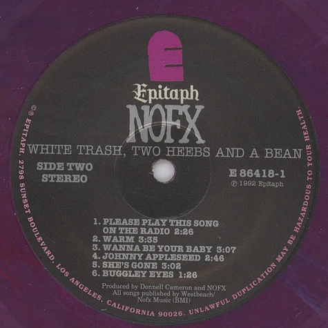 NOFX - White Trash Two Heebs & A Bean