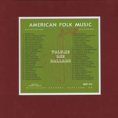 V.A. - Anthology Of American Folk Music Volume 1 - Ballads