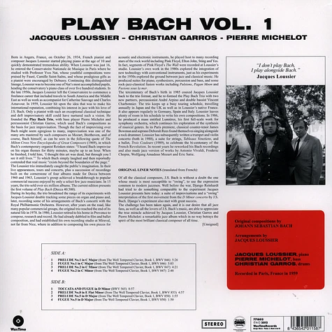 Pierre Loussier - Play Bach Volume 1
