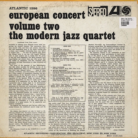 The Modern Jazz Quartet - European Concert Volume Two