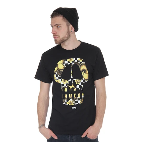 Stüssy - Flower Check Skull T-Shirt