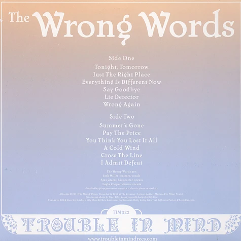 The Wrong Words - Wrong Words, The