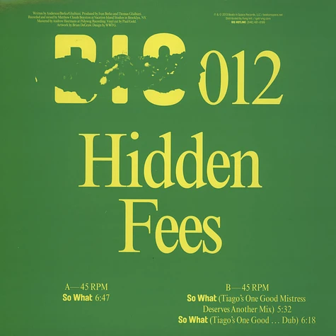 Hidden Fees - So What