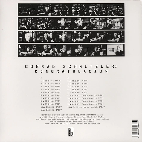 Conrad Schnitzler - Congratulacion